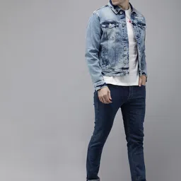 BEAT LONDON by PEPE JEANS Typography Printed Denim Jacket image 3
