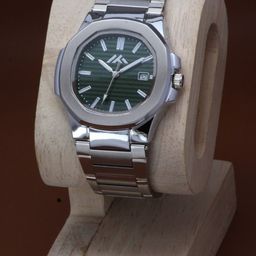VIRAKTI Men Brass Embellished Dial & Stainless Steel Textured Straps Analogue Watch MEN-20-GREEN 0617-picture-13