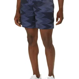 Asics Dark Blue Regular Fit Printed Sports Shorts image 1