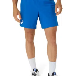 Asics Tuna Blue Slim Fit Colour Block Sports Shorts image 1
