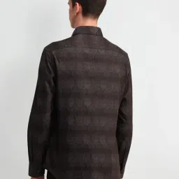 Arrow Dark Brown Cotton Slim Fit Printed Shirt image 2