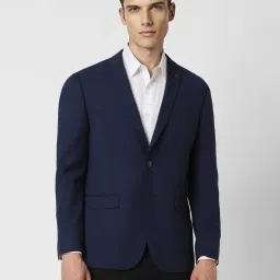 Van Heusen Navy Slim Fit Checks Blazer image 1