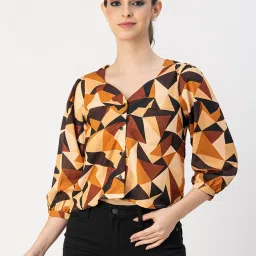 Moomaya Brown Printed Top image 1