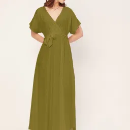 Moomaya Olive Relaxed Fit Maxi Dress image 1