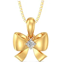 Joyalukkas 18k Yellow Gold & Diamond Bow Chain Pendant for Women-picture-48