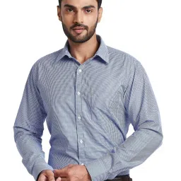 Park Avenue Blue Slim Fit Check Shirt image 1