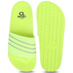 CL Sports by Carlton London Women's Neon Green Slides image 3