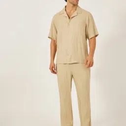 Styli Beige Cotton Relaxed Fit Co-Ord-picture-37