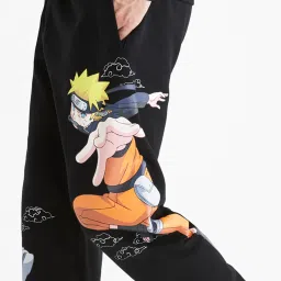 celio celio* Black Naruto Shippuden Printed Track Pants image 3