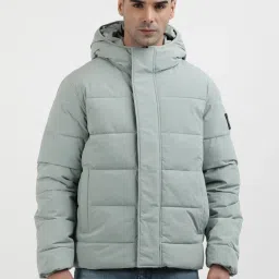 Calvin Klein Grey Regular Fit Quilted Hooded Jacket image 1