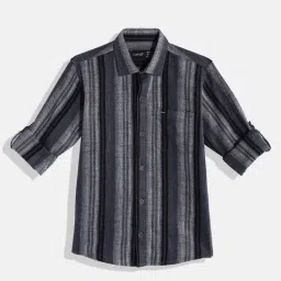 Cavio Boys Blue Cotton Striped Shirts-picture-21