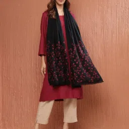 Fabindia BlackEmbroideredStole image 1
