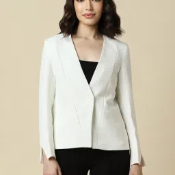 Allen Solly White Cotton Regular Fit Blazer image 1