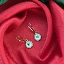 Digital Dress Room Evil Eye Gold-Plated Circular Shaped Drop Earrings-picture-13