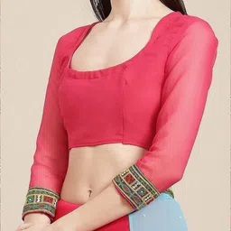 DIVASTRI Ethnic Motifs Embroidered Pure Georgette Saree image 3