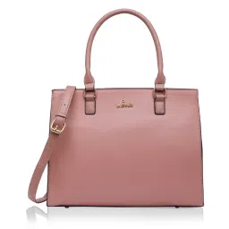 Lavie Pink Solid Large Laptop Tote Handbag image 1