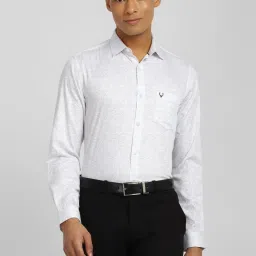Allen Solly White Cotton Slim Fit Printed Shirt image 1