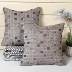 Saral Home Beige Chenille Cushion Covers - Set of 2 image 1