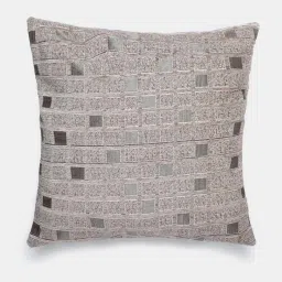 Saral Home Beige Chenille Cushion Covers - Set of 2 image 2