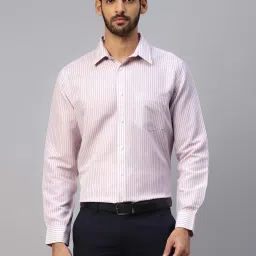 Don Vino Pink Slim Fit Striped Shirt image 1