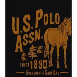 U.S. Polo Assn. Kids Black Printed Full Sleeves Sweatshirt image 3