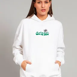 GRIFFEL White Printed Hoodie image 1