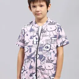 Monte Carlo Kids Pink & White Printed Regular Fit Shirt & T-Shirt image 1