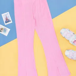 Pantaloons Junior Prism Pink Regular Fit Trousers image 1