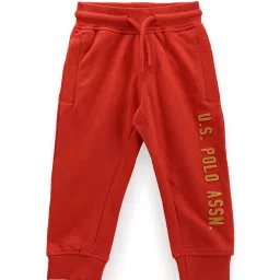 U.S. Polo Assn. Kids Orange Printed Trackpants image 1