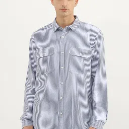 United Colors of Benetton Blue Regular fit Stripes Shirts image 1
