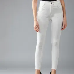DOLCE CRUDO White Denim Skinny Fit High Rise Jeans-picture-30