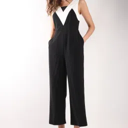 Vero Moda Black & White Color-Block Jumpsuit image 1