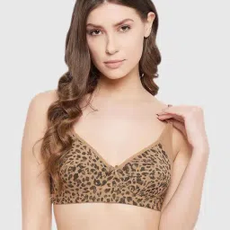 Clovia Brown Animal Print Non Padded Bra-picture-17