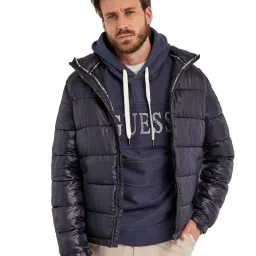Guess Blue Regular Fit Solid Jacket image 1