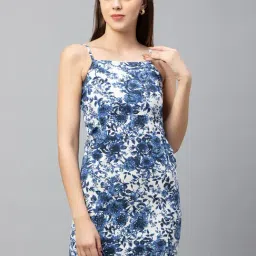 Globus Blue Cotton Printed Shift Dress-image-35