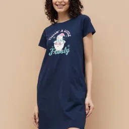 Ginger by Lifestyle Navy Graphic Dress image 1