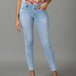 showoffff SHOWOFF Light Blue Skinny Fit Mid Rise Jeans-picture-15