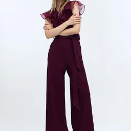 Cover Story Wine Solid Jumpsuit image 1