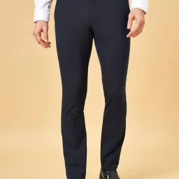 Peregrine by Pantaloons Dark Navy Slim Fit Trousers image 1