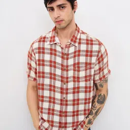 Spykar Multi Viscose Slim Checks Shirt image 1