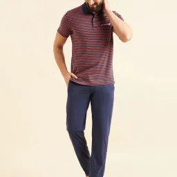 Sweet Dreams Dusty Pink & Blue Regular Fit Striped Polo T-Shirt & Pyjamas Set image 1