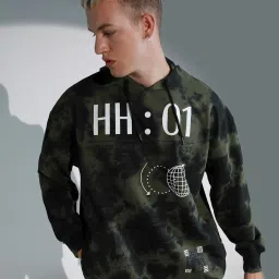 Hubberholme Multicolored Cotton Regular Fit Printed Hooded Sweatshirt image 1