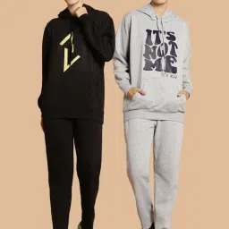 Vimal Jonney Black & Grey Printed Tracksuit - Pack Of 2 image 1