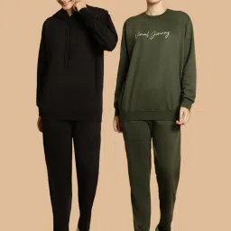 Vimal Jonney Black & Green Printed Tracksuit - Pack Of 2 image 1