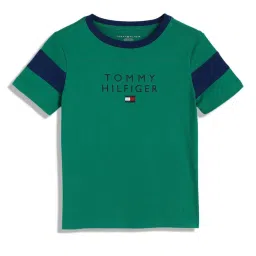 Tommy Hilfiger Kids Olympic Green Printed Regular Fit T-Shirt image 1