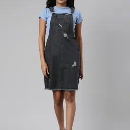 showoffff SHOWOFF Grey Denim Above knee Dungarees image 1