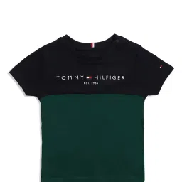 Tommy Hilfiger Kids Green Color Block T-Shirt image 1