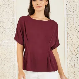 Styli Maroon Regular fit Top image 1