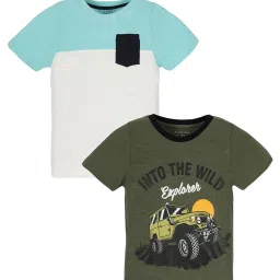 Plum Tree Kids Multicolor Printed T-Shirt (Pack Of 2) image 1