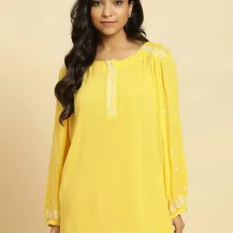W Yellow Embroidered Top image 1